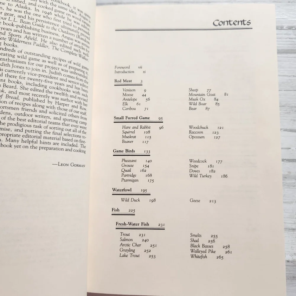 1983 The L. L. Bean Game & Fish Cookbook By Angus Cameron And Judith Jones Book